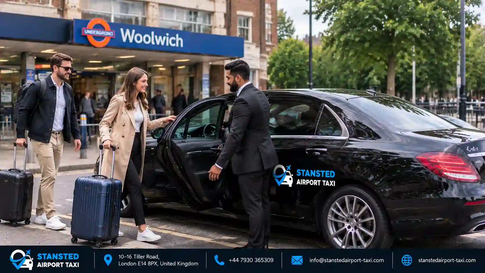 Stansted Airport Taxi saloon, MPV and minibus for Woolwich to Stansted Airport transfers