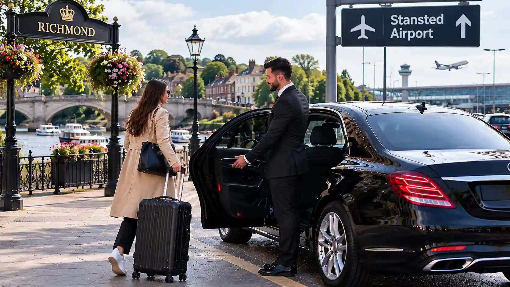 Stansted Airport Taxi saloon, MPV and minibus for Richmond to Stansted Airport transfers