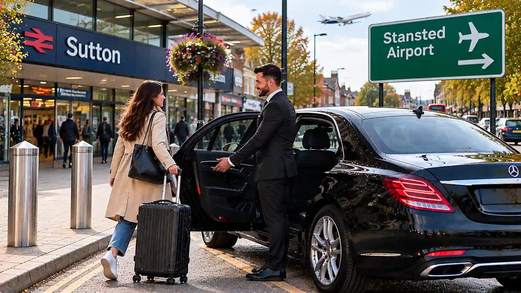 Stansted Airport Taxi saloon, MPV and minibus for Sutton to Stansted Airport transfers