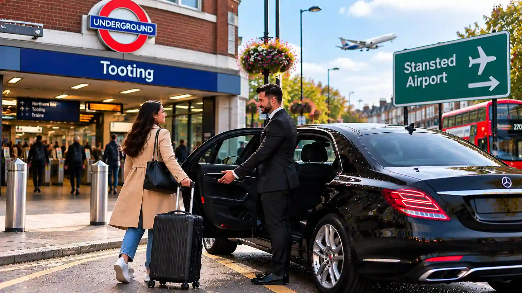 Stansted Airport Taxi saloon, MPV and minibus for Tooting to Stansted Airport transfers