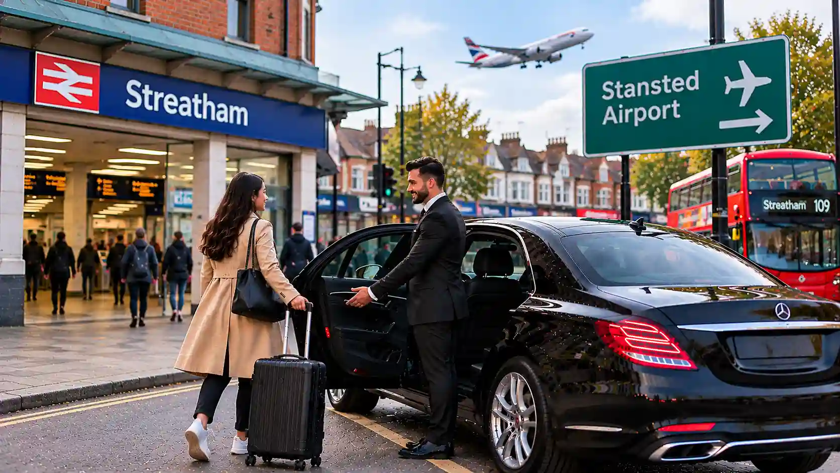 Stansted Airport Taxi saloon, MPV and minibus for Streatham to Stansted Airport transfers