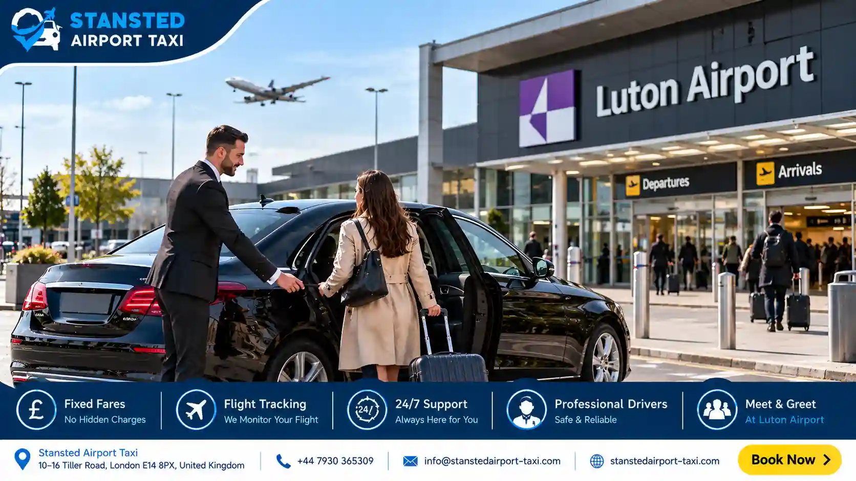 Dunstable to Luton Airport Taxi Cost 2026 | Fixed Fares
