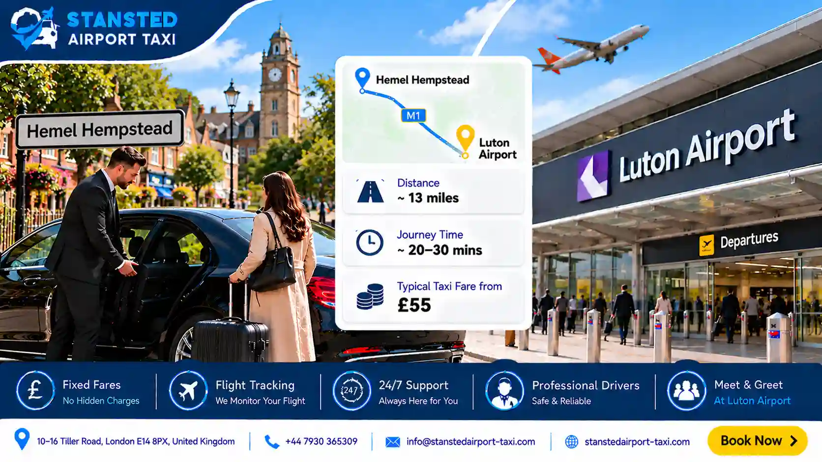 Taxi from Hemel Hempstead to Luton Airport  2026 Prices Guide