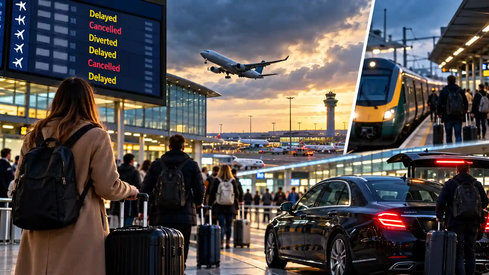 UK Airport Disruptions: Diversions, Train Delays & Taxis