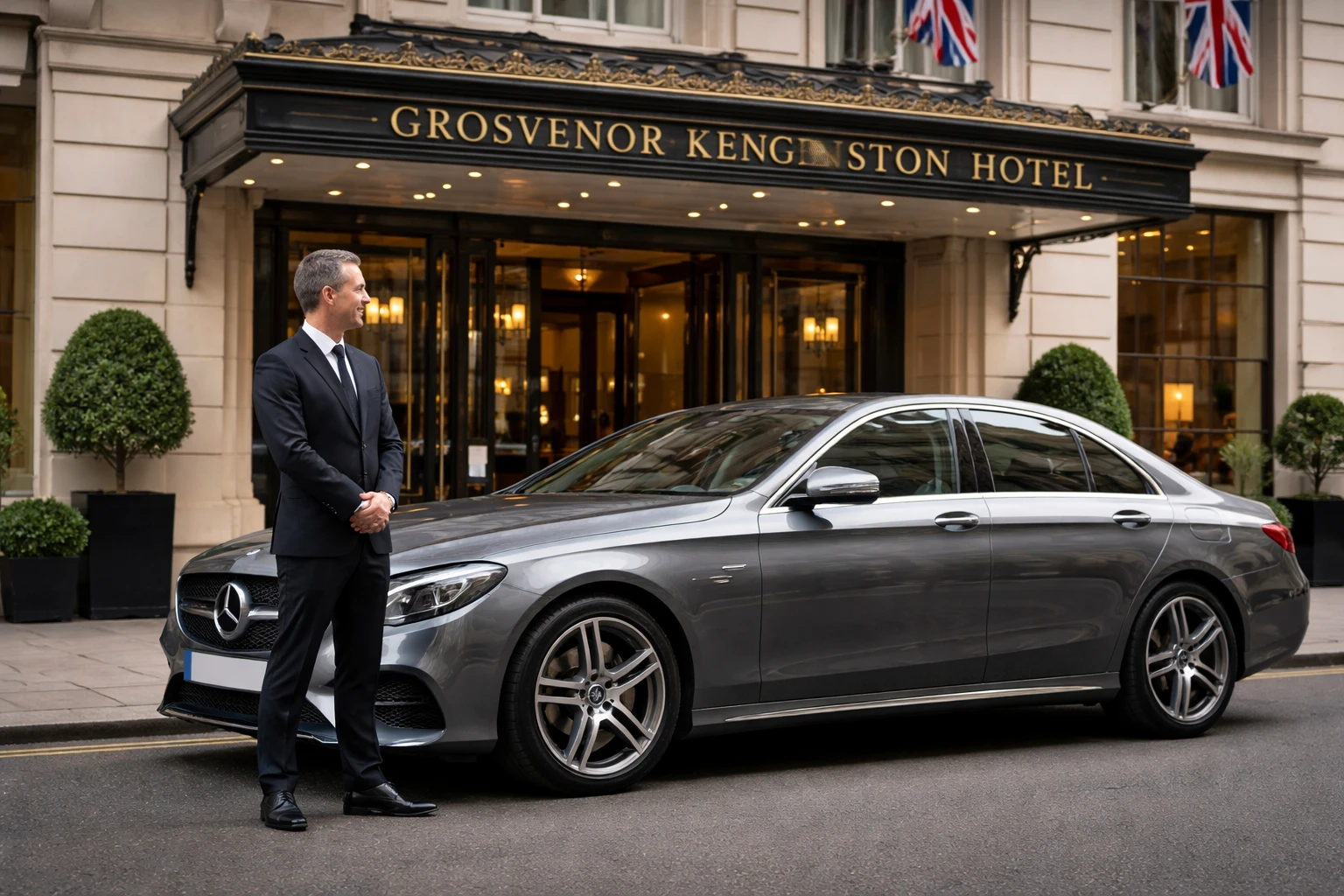 Taxi Grosvenor Kensington Hotel to Heathrow T2 LHR .