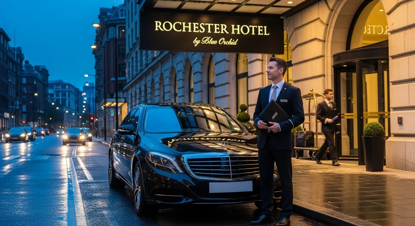 Rochester Hotel by Blue Orchid Taxi to Heathrow T5