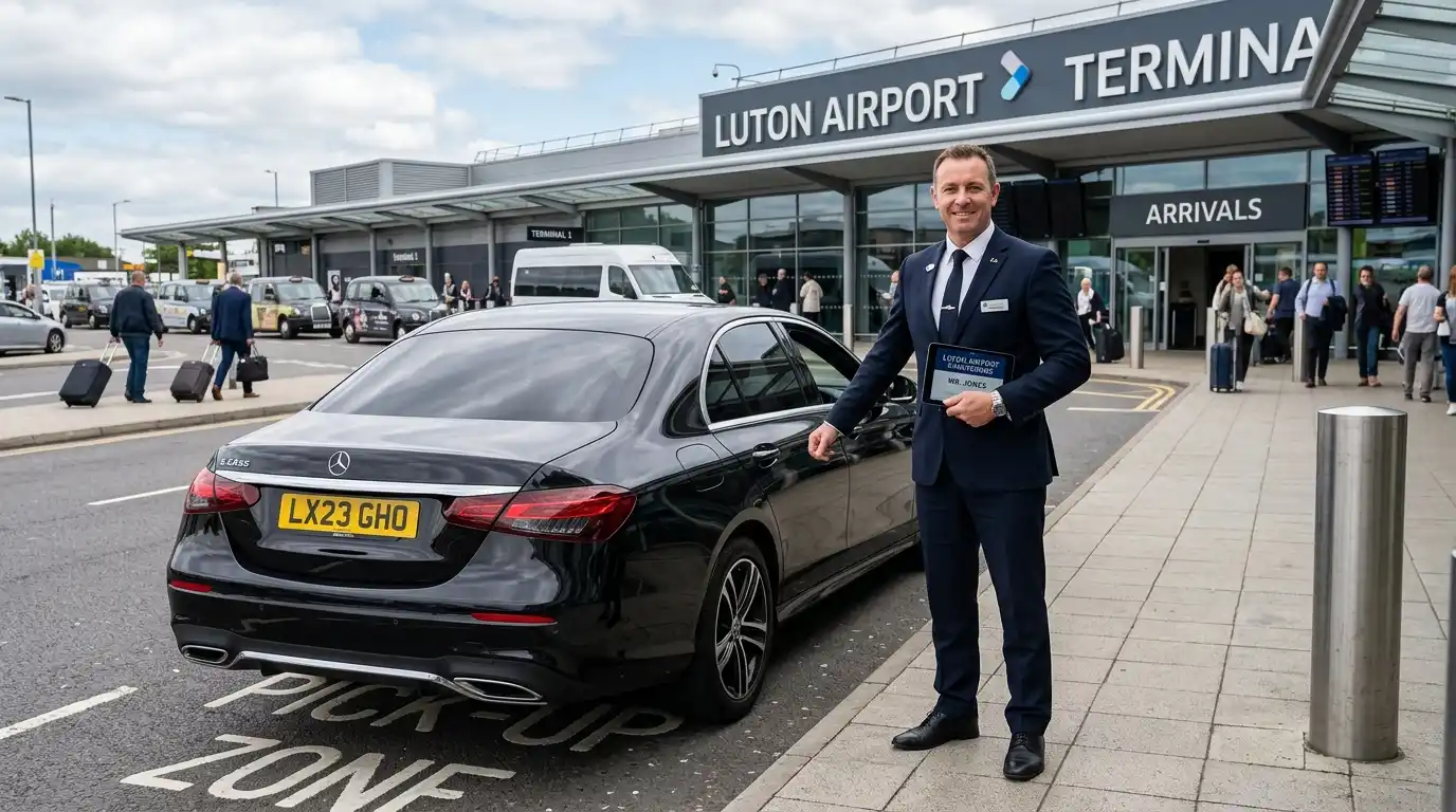 LU2 Luton Airport to KT8 West Molsley Taxi Transfer